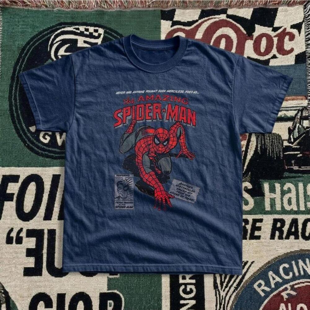 Spiderman Blue Cotton Gildan T-Shirt